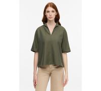 Longbluse ETERNA "OVERSIZE FIT", Damen, Gr. 34, grün (olive), 59% Baumwolle, 41% Leinen, Blusen Longbluse, EASY IRON (bügelleicht) (75009012-34)