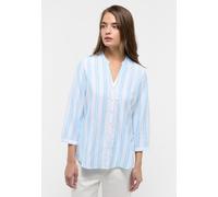 Longbluse ETERNA "REGULAR FIT", Damen, Gr. 40, azurblau, 59% Baumwolle, 41% Leinen, Blusen Longbluse (53966047-40)