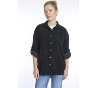 Longbluse HAILY’S "LS P BL Ro44bina", Damen, Gr. S, schwarz, Cord, Obermaterial: 100% Polyacryl, unifarben, Po-bedeckend, Krempelärmel, Blusen Longbluse (84120169-S) schwarz