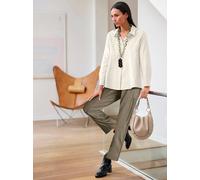 Longbluse HEINE, Damen, Gr. 44, beige (champagner), 50% Baumwolle, 50% Polyester, unifarben, Blusen Longbluse (64053065-44) champagner