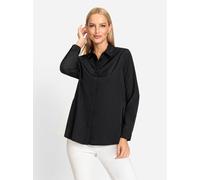 Longbluse HEINE, Damen, Gr. 48, schwarz, 50% Baumwolle, 50% Polyester, unifarben, Blusen Longbluse (79941714-48) schwarz