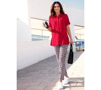 Longbluse INSPIRATIONEN, Damen, Gr. 40, rot, 100% Viskose, unifarben, Blusen Longbluse (73700752-40) rot