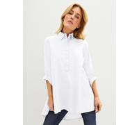 Longbluse INSPIRATIONEN, Damen, Gr. 46, weiß, 97% Baumwolle, 3% Elasthan, unifarben, Blusen Longbluse (76422018-46) weiß