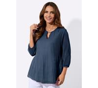 Longbluse LADY, Damen, Gr. 40, blau (dunkelblau), 100% Polyester, unifarben, Rundhals, Blusen Longbluse (56100024-40) dunkelblau
