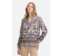 Betty Barclay Damen Longbluse mit Stehkragen 44, Grau/Beige