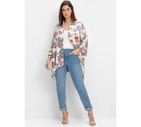 Longbluse SHEEGO BY JOE BROWNS, Damen, Gr. 44/46, sanftes weiß, gemustert, 100% Viskose, geblümt, gemustert, Blusen Longbluse (47037704-44) sanftes weiß, gemustert