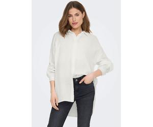 Longbluse ONLY "ONLTHYRA OVERSIZED SHIRT NOOS WVN", Damen, Gr. S, weiß (cloud dancer), Web, Obermaterial: 100% Baumwolle, unifarben, oversize, Blusen Longbluse (69881405-S) cloud dancer