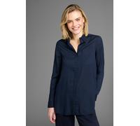 Longbluse OTTO PRODUCTS, Damen, Gr. 34, blau (navy), Web, Obermaterial: 100% Viskose (LENZING™ ECOVERO™), figurumspielend hüftbedeckend, Ärmel mit Ärmelschlitz Manschette, Blusen Longbluse (38871162-3