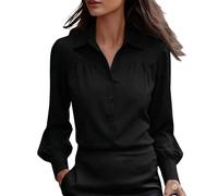 Longbluse Pink Oberteile Chiffon Business Verführerische Grau Spaghettiträgern Olivgrün Samt Gelbe Rollkragenshirt Netzstoff Rüschenblusen Wickeloptik Volantärmeln Crash Yoga Kurzärmelige Weit Gelben