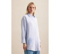 Longbluse SEIDENSTICKER "Schwarze Rose", Damen, Gr. L (40), blau, 100% Leinen, unifarben, oversize, ohne Ausschnitt, Blusen Longbluse, 1/1 Uni (73609767-40) blau