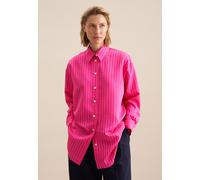 Longbluse SEIDENSTICKER "Schwarze Rose", Damen, Gr. XS34, pink, 89% Viskose; 11% Polyester, gestreift, oversize, ohne Ausschnitt, Blusen Longbluse, Langarm Kragen Streifen (63446768-34) pink