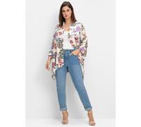 Longbluse SHEEGO BY JOE BROWNS, Damen, Gr. 44/46, sanftes weiß, gemustert, 100% Viskose, geblümt, gemustert, Blusen Longbluse (47037704-44) sanftes weiß, gemustert