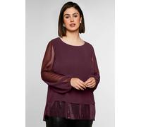 Longbluse SHEEGO, Damen, Gr. 40, burgund, 100% Polyester, Besatz:100% Polyester, unifarben, Rundhals, Blusen Longbluse (17594563-40) burgund