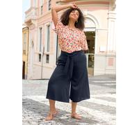 Longbluse SHEEGO, Damen, Gr. 48, bunt (apricot, ozean, bedruckt), 100% Polyester, geblümt, gemustert, Rundhals, Blusen Longbluse (52206059-48) apricot, ozean, bedruckt