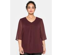 sheego Tunika im Lagenlook, mit Chiffon, rot, 48 weinrot
