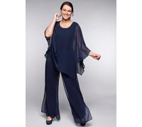 Tunika SHEEGO "Große Größen" Gr. 50, blau (marine) Damen Tuniken 3/4 arm in eleganter 2-in-1-Optik (24167746-50)