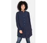 Longbluse SHEEGO, Damen, Gr. 52, blau (marine), 86% Modal, 14% Polyester, unifarben, V-Ausschnitt, Blusen Longbluse (60765151-52) marine
