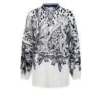 Longbluse SPORTALM KITZBÜHEL, Damen, Gr. 36, schwarz depths, Web, Obermaterial: 100% Viskose, gemustert, regular fit hüftbedeckend, V-Ausschnitt, eingesetzt elastischer Bund, Blusen Longbluse, Regular