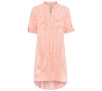 Longbluse ZWILLINGSHERZ ""Kida"", Damen, koralle, Web, Obermaterial: 100% Baumwolle, comfort fit lang, V-Ausschnitt, Krempelärmel 1-Knopf-Manschette, Blusen Longbluse (37244342-0) koralle