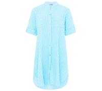 Longbluse ZWILLINGSHERZ ""Kida"", Damen, türkis, Web, Obermaterial: 100% Baumwolle, comfort fit lang, V-Ausschnitt, Krempelärmel 1-Knopf-Manschette, Blusen Longbluse (19361033-0) türkis