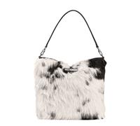 Longchamp Le Roseau Shetland Schultertasche M black/white