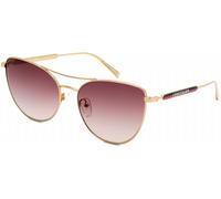 LONGCHAMP Damen LO134S 43028 770 Sonnenbrille Metall Gold Bordeaux Schmetterling Normal Schattiert