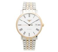 Longines Elegante Automatik-Herrenuhr mit weißem Zifferblatt, L4.910.5.11.7, Weiss/opulenter Garten