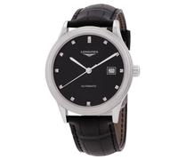 Longines Flaggschiff Automatik Diamant schwarzes Zifferblatt Herrenuhr L4.984.4.57.2