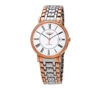 Longines Flagship Herren Automatikuhr, zweifarbig, weißes Zifferblatt, L49211117