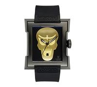 LONGIO Automatikuhren für Herren, einzigartige Uhren mit original Schweizer mechanischem Uhrwerk, Asmara_Skull, Gelber Totenkopf, Men's, Automatikuhr