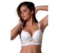 Longline-BH AFTER EDEN "Morgan", Damen, Gr. 75, Cup A, weiß, Spitze, Obermaterial: 74% Nylon, 13% Elasthan, 13% sonstige Fasern, BHs, mit Schale, mit Bügel, mit Spitze, breite Träger, feminin, elegant