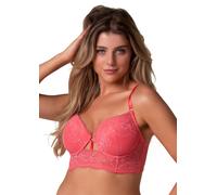 Longline-BH "Maite", Damen, Gr. 75, Cup E, pink (bright pink), Spitze, Obermaterial: 87% Polyamid, 13% Elasthan, AFTER EDEN D-CUP & UP, BHs, mit Schale, mit Bügel, mit Spitze, mit Riemchen, feminin (6