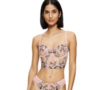 Longline-BH TRIUMPH "Sensual Spotlight Wired Corset", Damen, Gr. 85, Cup F, beige (foundation beige), Spitze, Obermaterial: 51% Polyamid, 37% Polyester, 12% Elasthan, bestickt, BHs, mit Stickerei und