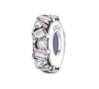 LONGLUCK 925er Sterlingsilber-Clip-Anhänger für Armbänder, Halsketten-Stopper-Clip-Perlen mit 5A-Zirkonia, Muttertagsgeschenke für Frauen