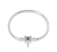 LONGLUCK Armkette Damen Silber 925 Schlange Kette Libellen und vierblättriges KleeblattAnhänger Beads Charm Armband mit 5A Cubic Zirconia für Frauen Geschenk für Sie