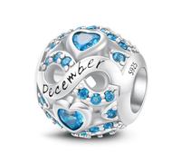 LONGLUCK Zwölf Monate Geburtsstein Charme für Pandora Armband und Halskette Geschenk für Frauen