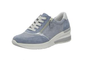 Longo - Damen-Schnürhalbschuh,blue hellblau/silber - Gr. - 36