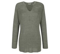 Longpullover ALBA MODA "Pullover Pullover mit Effektgarn", Damen, Gr. 38, grün (mintgrün), Obermaterial: 79% Viskose CV. 21% Polyester PES., Pullover Longpullover (58765725-38) mintgrün