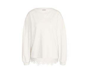 Longpullover ALBA MODA "Sweatshirt Sweatshirt", Damen, Gr. 34, weiß (natur), Obermaterial: 95% Baumwolle CO. 5% Elasthan EL., Modern, Pullover Longpullover (63600531-34) natur