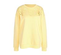 Longpullover ALBA MODA "Sweatshirt Sweatshirt", Damen, Gr. 42, gelb, Obermaterial: 65% Baumwolle CO. 35% Polyester PES., Modern, normal, Pullover Longpullover (67046462-42) gelb