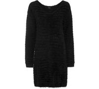 Longpullover BONPRIX "Flauschiger Long-Pullover", Damen, Gr. 52/54 (XXL), schwarz, Obermaterial: 70% Polyamid, 30% Polyacryl, bequem, Pullover Longpullover, aus flauschigem Material, bequeme Passform,