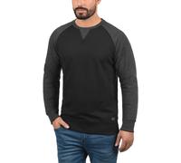 Longpullover BLEND "BHAari", Herren, Gr. S, schwarz, Sweatware, 60% Baumwolle, 40% Polyester, regular fit, Rundhals, eingesetzt, Pullover Longpullover, Pullover mit Rundhalsausschnitt (77556135-S) sch