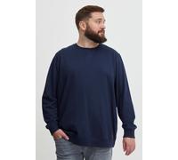 Longpullover BLEND "BHAlex Big & Tall", Herren, Gr. 4XL, blau (marineblaus), Sweatware, 60% Baumwolle, 40% Polyester, unifarben, regular fit normal, Rundhals, eingesetzt, Pullover Longpullover, Klassi