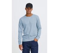 Longpullover BLEND "BHBruton", Herren, Gr. XXL, faded denim, 100% Polyester, meliert, normal normal, Rundhals, Pullover Longpullover, Stilvoller melierter Strickpullover (65193246-XXL) faded denim