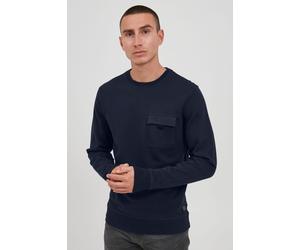 Longpullover BLEND "BHOskari", Herren, Gr. L, marineblaus, Sweatware, 100% Baumwolle, unifarben, regular fit normal, Rundhals, eng, Pullover Longpullover, Sweatshirt mit Brusttasche (34060824-L) marin