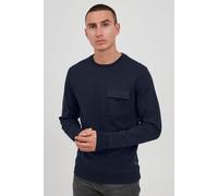 Longpullover BLEND "BHOskari", Herren, Gr. XL, marineblaus, Sweatware, 100% Baumwolle, unifarben, regular fit normal, Rundhals, eng, Pullover Longpullover, Sweatshirt mit Brusttasche (34060824-XL) mar