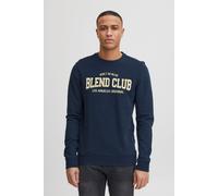 Longpullover BLEND "BHSweatshirt", Herren, Gr. L, blau (marineblaus), Sweatware, 100% Baumwolle, regular fit normal, Rundhals, eingesetzt, Pullover Longpullover, Klassisches Sweatshirt mit Rundhalsaus