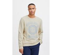 Longpullover BLEND "BHSweatshirt", Herren, Gr. XL, oyster gray, Sweatware, 100% Baumwolle, bedruckt, regular fit, Pullover Longpullover, Klassischer Sweatpullover mit Rundhalsausschnitt (15573460-XL)