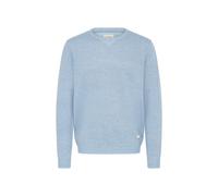 Longpullover BLEND "BHBruton", Herren, Gr. M, faded denim, 100% Polyester, meliert, normal normal, Rundhals, Pullover Longpullover, Stilvoller melierter Strickpullover (65193246-M) faded denim