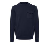 Longpullover BLEND "Sweatshirt BHOskari", Damen, Gr. M, blau (marineblaus), Obermaterial: 100% Baumwolle CO., Sweatshirts Longpullover (52162667-M) marineblaus